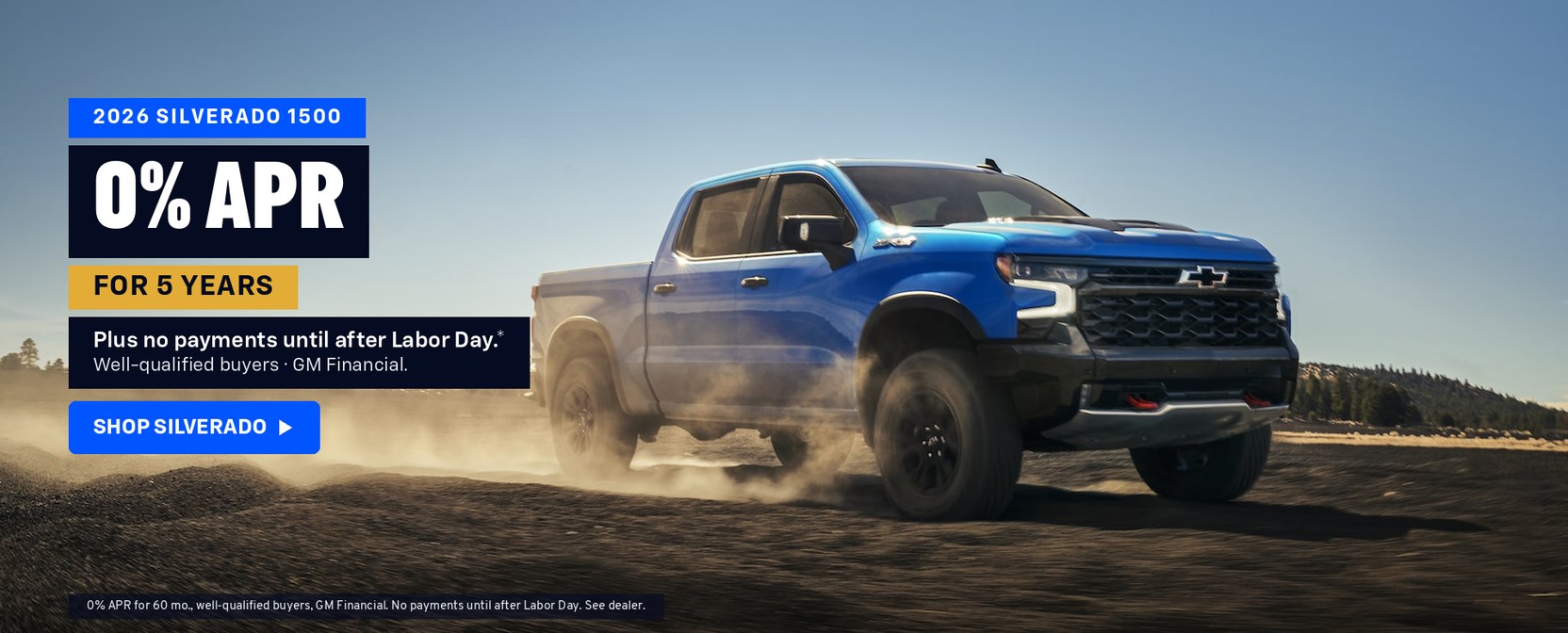 2026 Chevy Silverado 1500 — 0% APR for 5 years