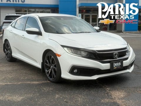 Platinum White Pearl 2019 Honda Civic Sport FWD for sale in Paris, TX - Stock #261017A
