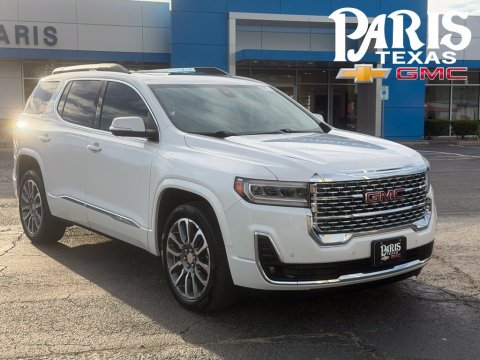 White Frost 2021 GMC Acadia Denali FWD for sale in Paris, TX - Stock #B5625