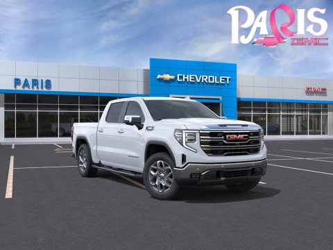 Glacier White Tricoat 2026 GMC Sierra 1500 SLT 4WD for sale in Paris, TX - Stock #261457