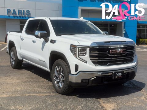 Glacier White Tricoat 2026 GMC Sierra 1500 SLT 4WD for sale in Paris, TX - Stock #261347