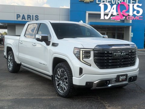 White Frost Tricoat 2023 GMC Sierra 1500 Denali Ultimate 4WD for sale in Paris, TX - Stock #261001B