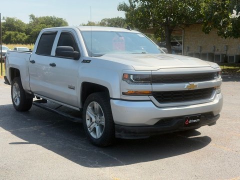 Silver Ice Metallic 2018 Chevrolet Silverado 1500 Custom 4WD for sale in Paris, TX - Stock #X2545