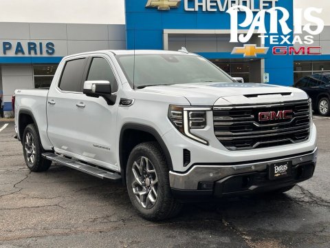Glacier White Tricoat 2026 GMC Sierra 1500 SLT 4WD for sale in Paris, TX - Stock #261116